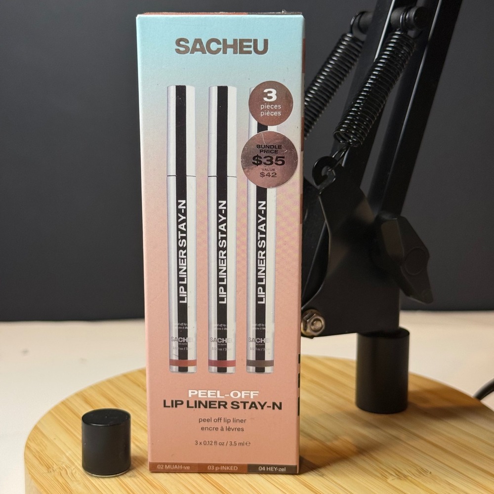Sacheu Peel-Off Lip Liner • Stay-N Bundle 3 Piece Set • Muahve Inked Hey • New